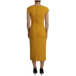 Dolce & Gabbana Yellow Viscose Sleeveless Sheath Midi Dress