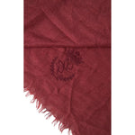 Dolce & Gabbana Maroon Cashmere Knit Wrap Shawl Fringe Scarf MS7061