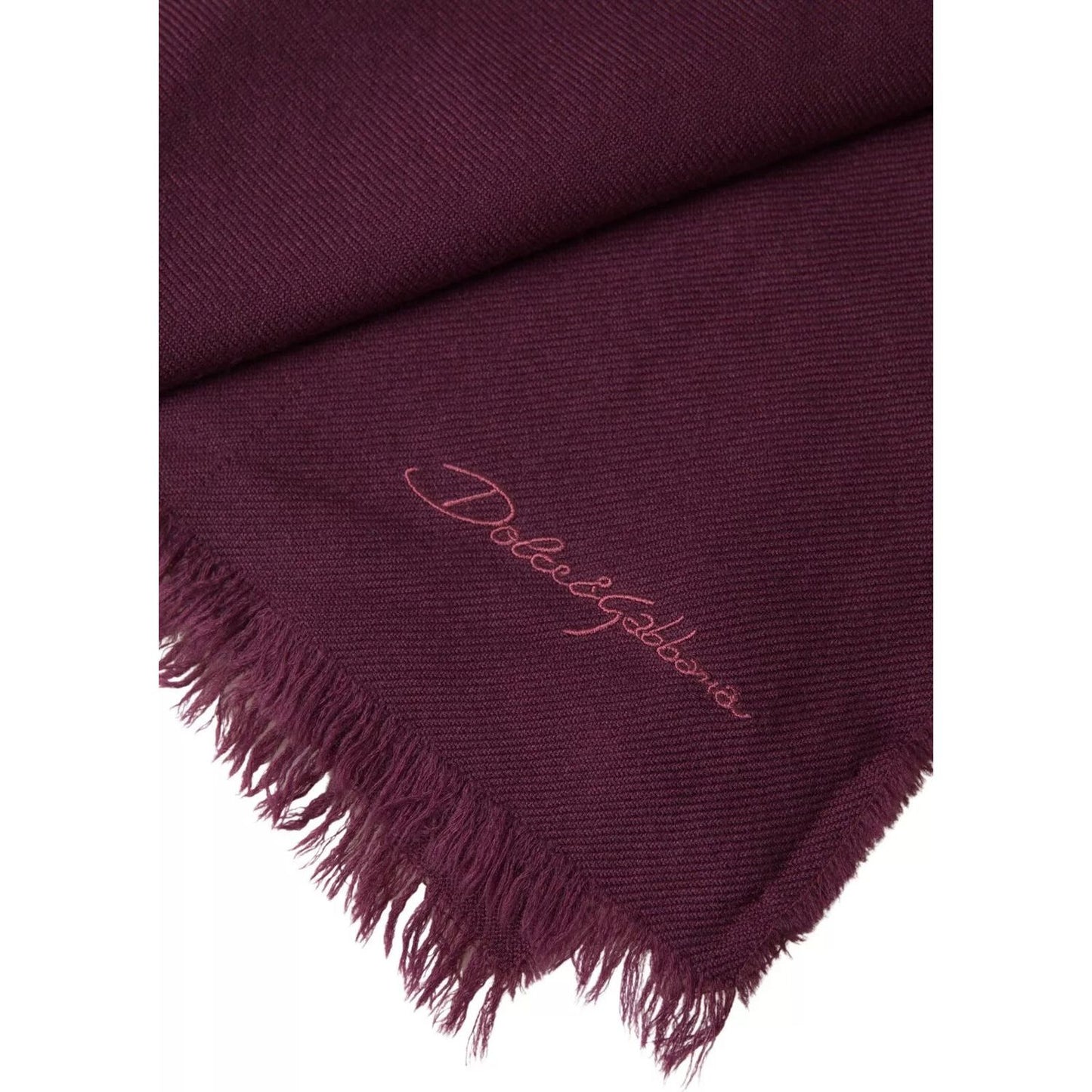 Dolce & Gabbana Purple Cashmere Knit Wrap Shawl Scarf MS7055