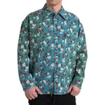 Dolce & Gabbana Blue Floral Cotton Button Down Denim Shirt