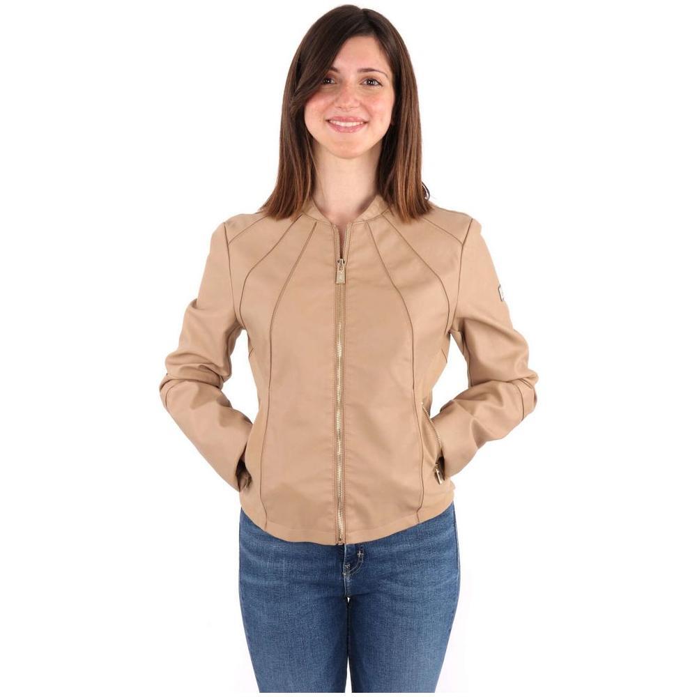 Yes Zee Beige Polyethylene Jackets & Coat