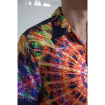 Dolce & Gabbana Multicolor Luminarie Print Men Silk Shirt