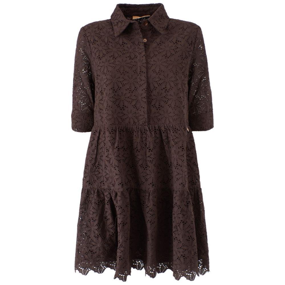 Yes Zee Brown Cotton Dress
