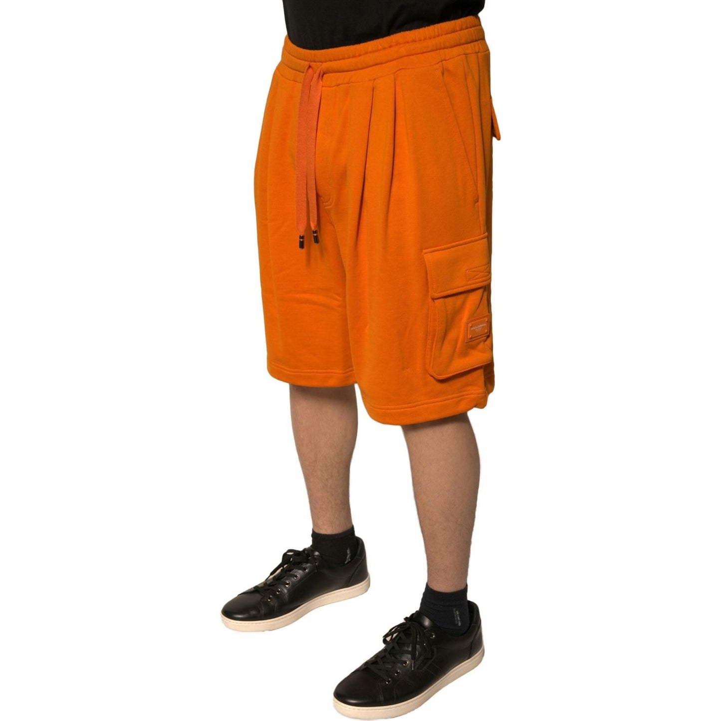 Dolce & Gabbana Orange Cotton Men Casual Cargo Bermuda Shorts