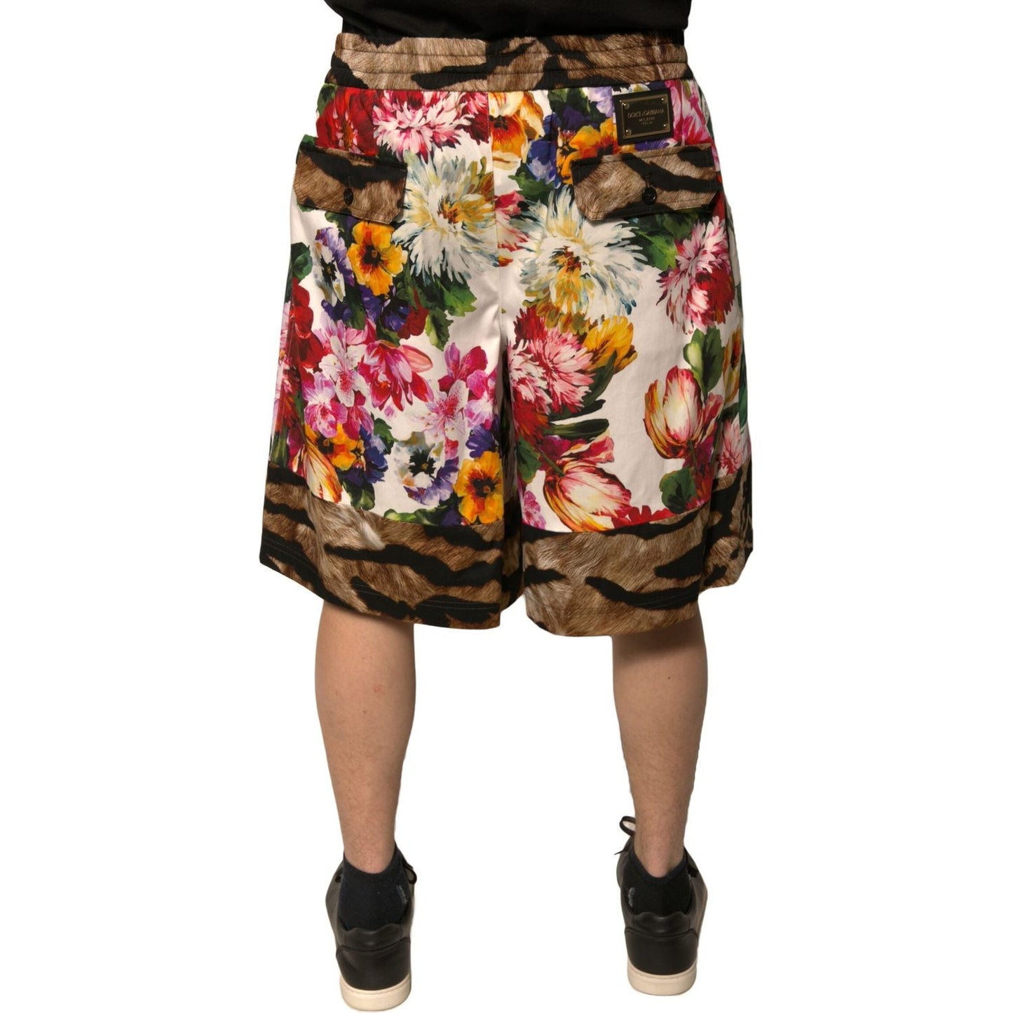 Dolce & Gabbana Multicolor Floral Cotton Men Bermuda Shorts