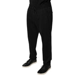 Dolce & Gabbana Black Stripes Viscose Skinny Dress Pants