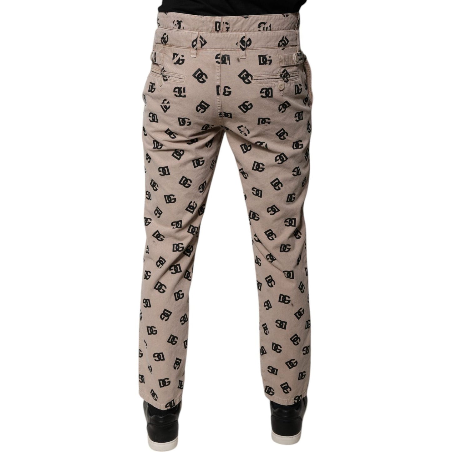 Dolce & Gabbana Beige Logo Cotton Skinny Denim Jeans