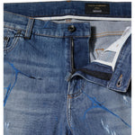 Dolce & Gabbana Blue Cotton Stretch Tattered Skinny Denim Jeans
