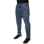 Dolce & Gabbana Blue Cotton Logo Men Loose Denim Jeans