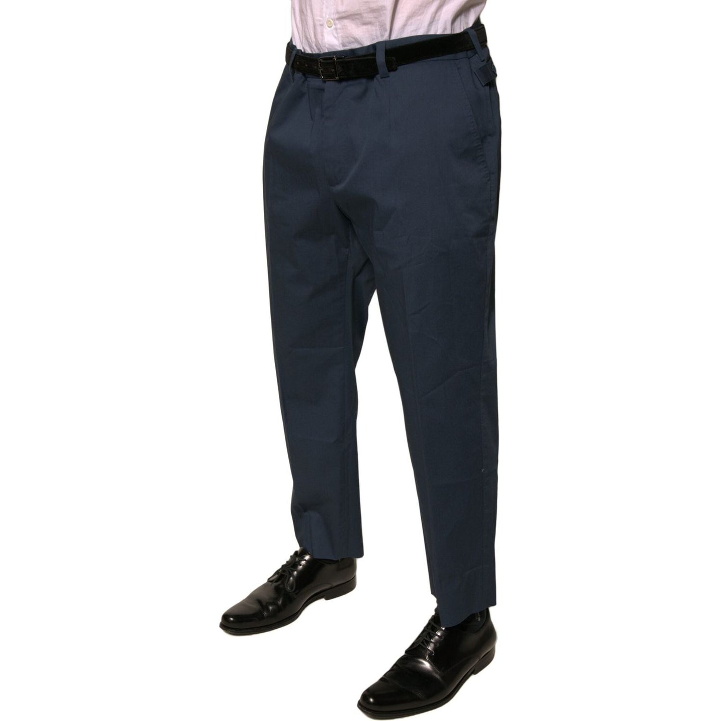 Dolce & Gabbana Blue Cotton Men Skinny Dress Pants