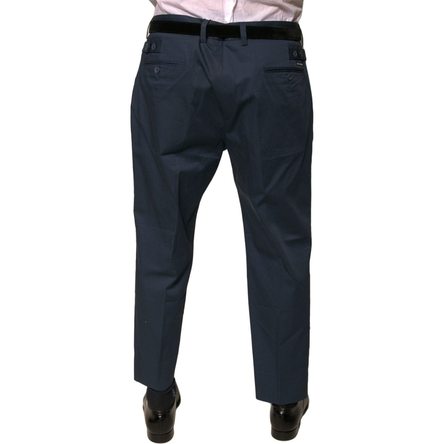 Dolce & Gabbana Blue Cotton Men Skinny Dress Pants