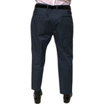 Dolce & Gabbana Blue Cotton Men Skinny Dress Pants