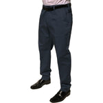 Dolce & Gabbana Dark Blue Cotton Stretch Skinny Men Dress Pants