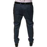 Dolce & Gabbana Dark Blue Cotton Stretch Skinny Men Dress Pants