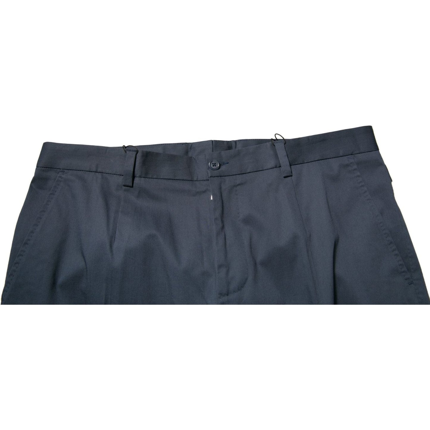 Dolce & Gabbana Dark Blue Cotton Stretch Skinny Men Dress Pants