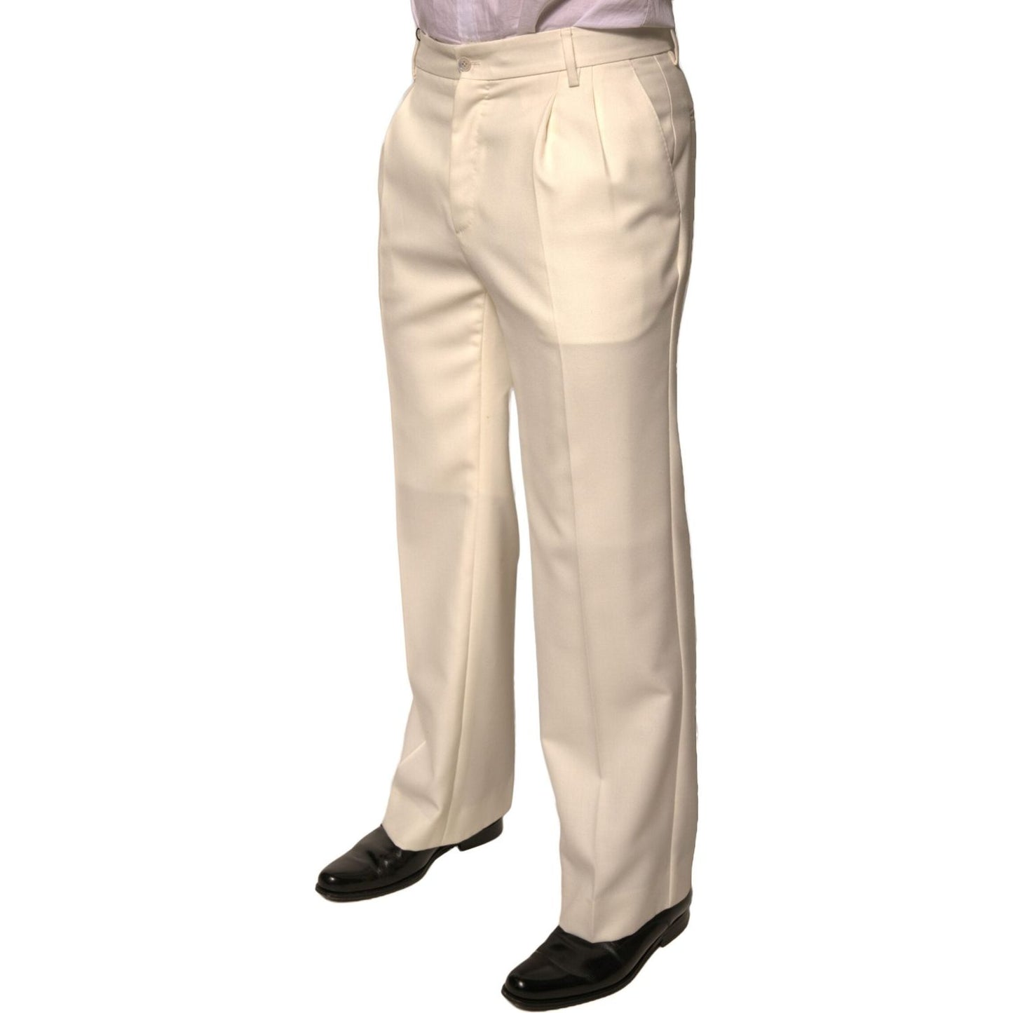 Dolce & Gabbana Off White Straight Dress Pants
