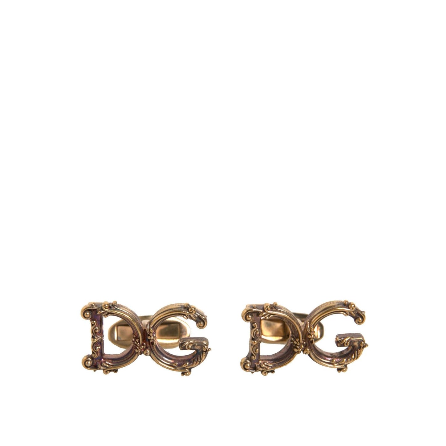 Dolce & Gabbana Gold Tone 925 Sterling Silver DG Logo Cufflink SMY10537