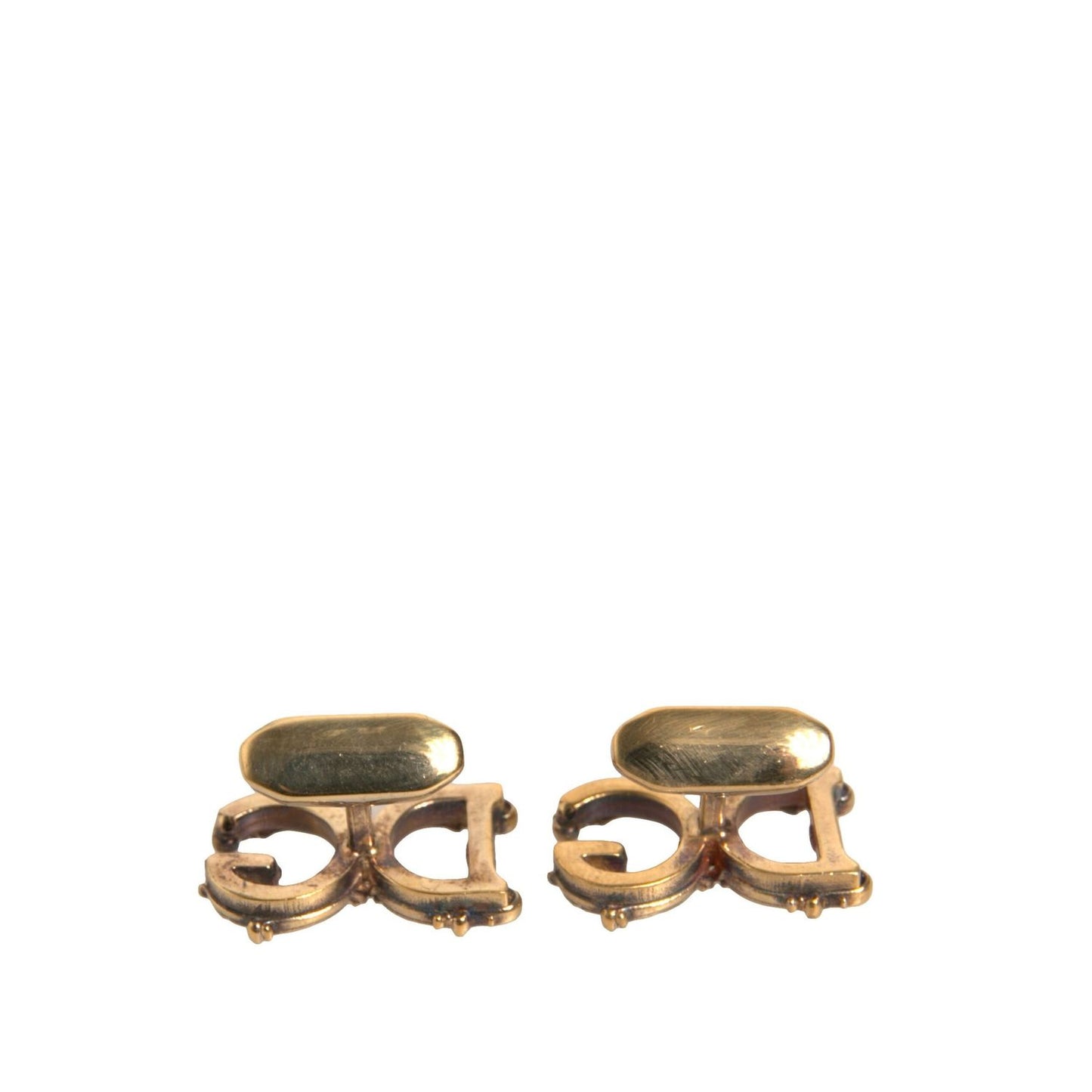 Dolce & Gabbana Gold Tone 925 Sterling Silver DG Logo Cufflink SMY10537