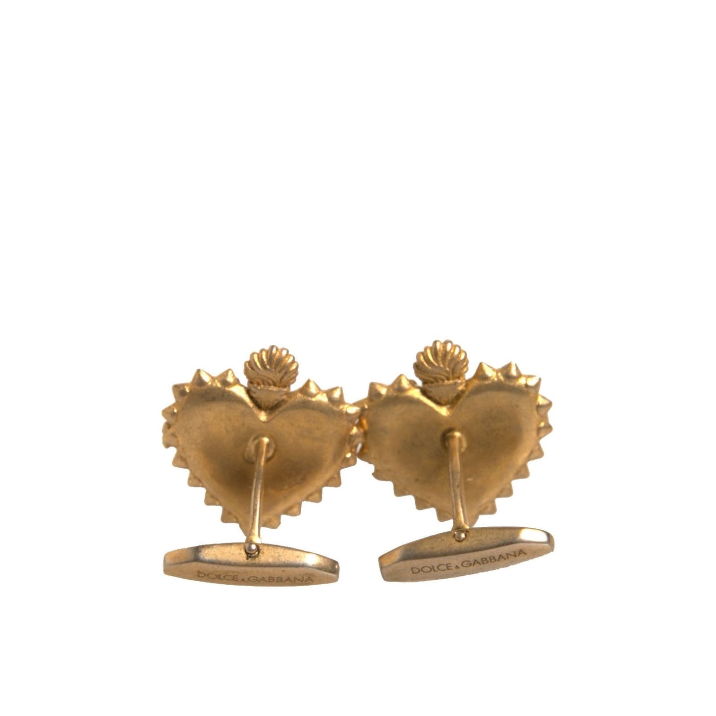 Dolce & Gabbana Gold 925 Sterling Silver DG Heart Cufflink SMY10538