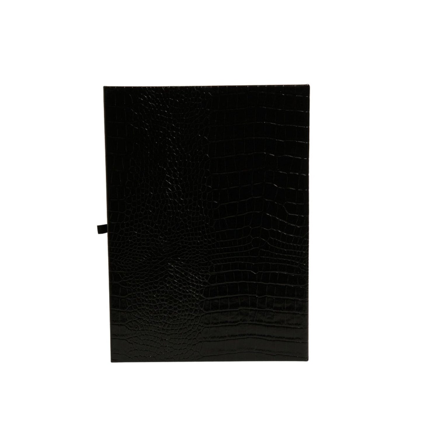 Dolce & Gabbana Elegant Black Leather Logo Plaque Holder Catalogue Case SMY10622