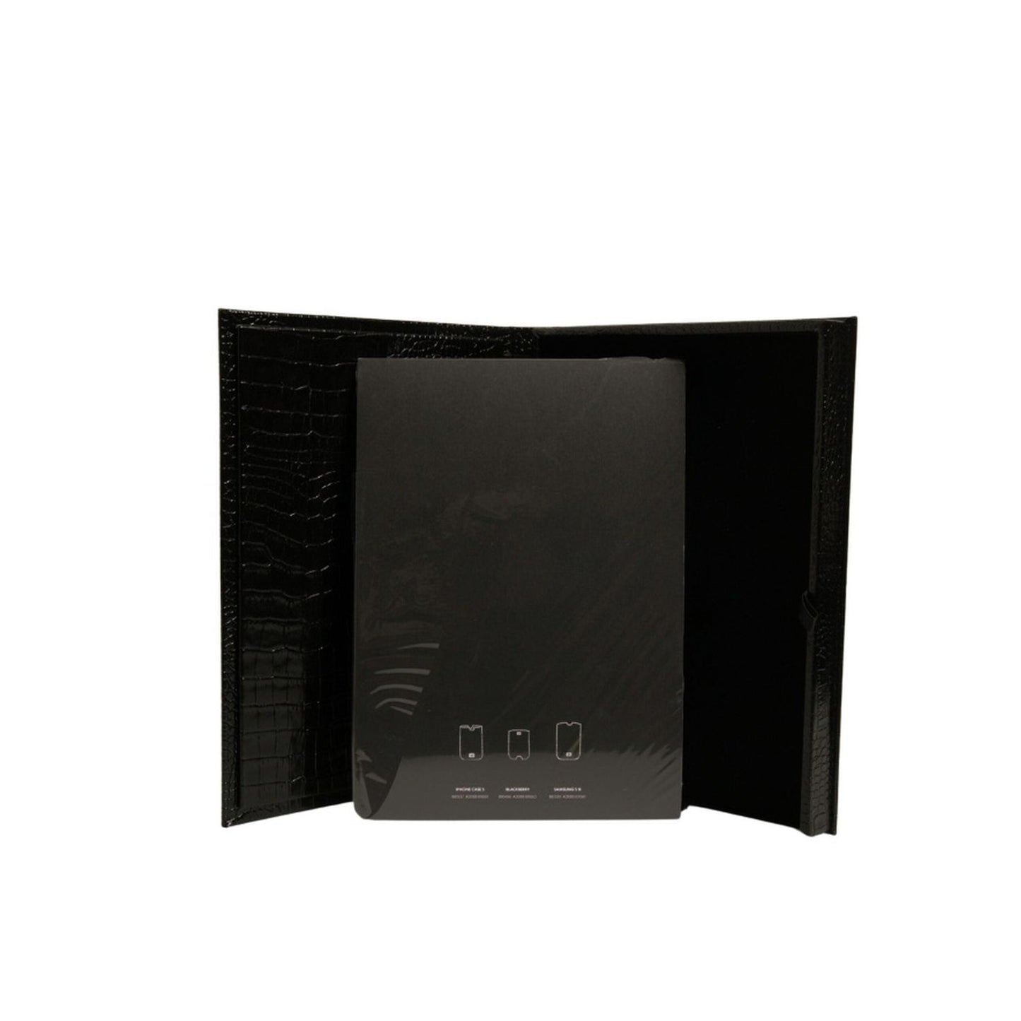 Dolce & Gabbana Elegant Black Leather Logo Plaque Holder Catalogue Case SMY10622