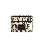 Dolce & Gabbana Black White Leather Scribble Embossed Logo Airpods Case SMY10602