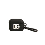 Dolce & Gabbana Black Silicone Rubber Logo Embossed Airpods Case SMY10607