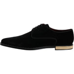 Dolce & Gabbana Black Velvet Cotton Lace Up Derby Shoes