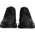 Dolce & Gabbana Black Leather Lace Up Trekking Dress Shoes