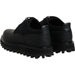 Dolce & Gabbana Black Leather Lace Up Trekking Dress Shoes