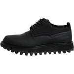 Dolce & Gabbana Black Leather Lace Up Trekking Dress Shoes