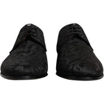 Dolce & Gabbana Black Jacquard Lace Up Derby Dress Shoes