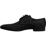 Dolce & Gabbana Black Jacquard Lace Up Derby Dress Shoes