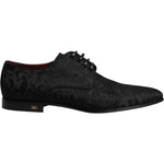 Dolce & Gabbana Black Jacquard Lace Up Derby Dress Shoes