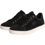 Dolce & Gabbana Black Logo Suede Leather Men Sneakers Shoes