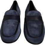 Dolce & Gabbana Blue Suede Leather Shoes Loafer Moccasin Shoes