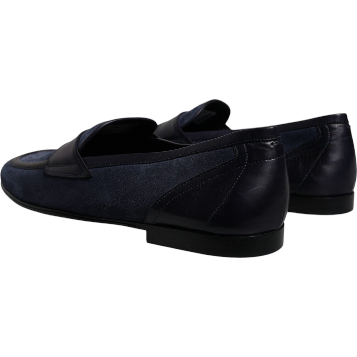 Dolce & Gabbana Blue Suede Leather Shoes Loafer Moccasin Shoes