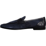 Dolce & Gabbana Blue Suede Leather Shoes Loafer Moccasin Shoes