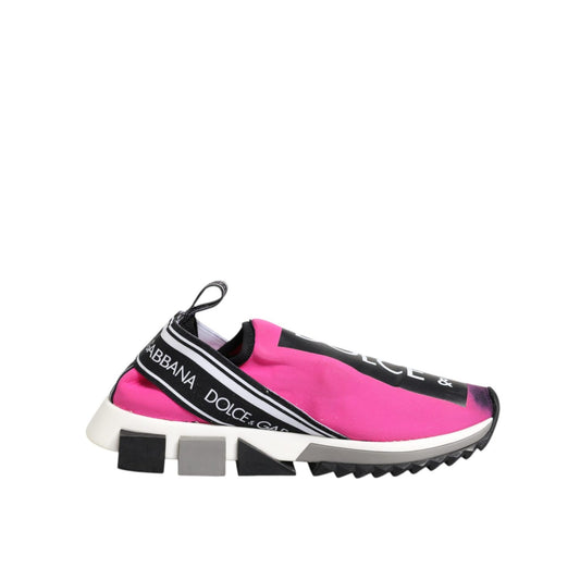 Dolce & Gabbana Fuchsia White Slip On Sorrento Sneakers Shoes