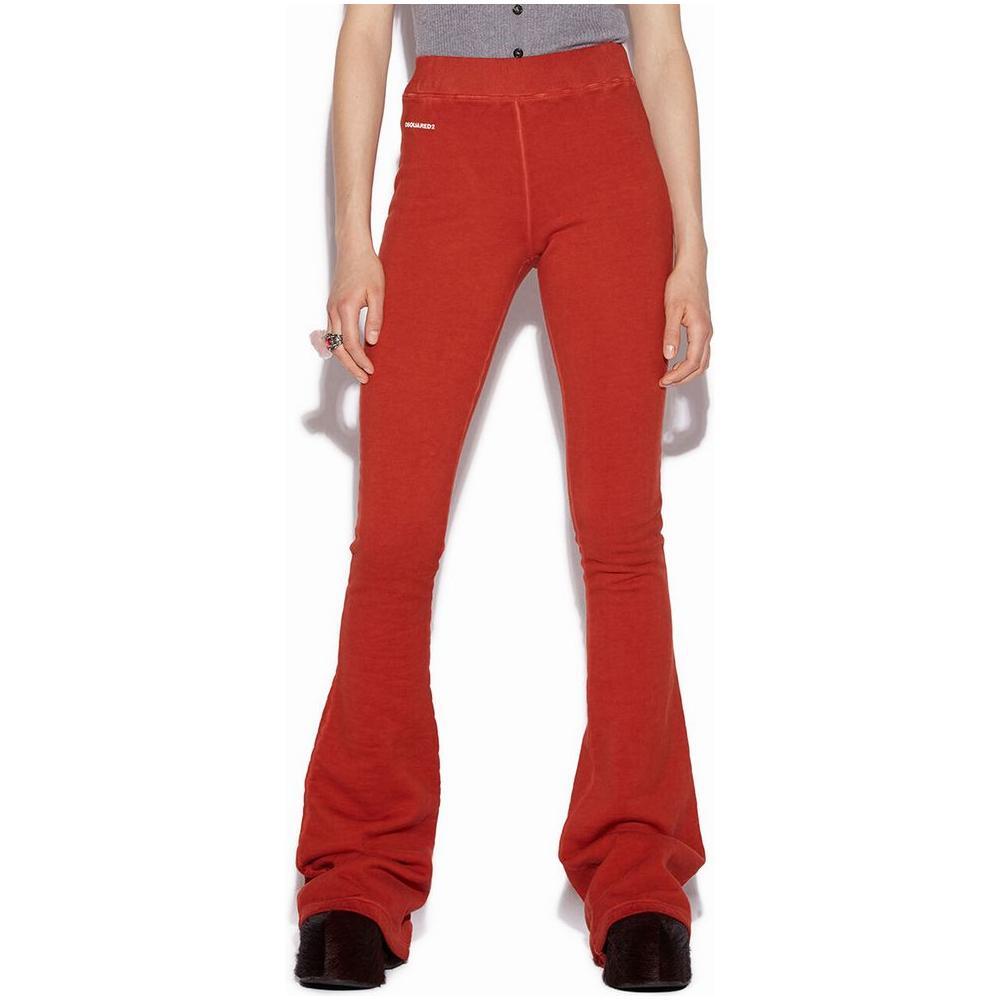 Dsquared² Red Cotton Flared Pant