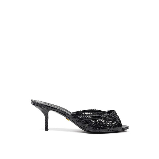Dolce & Gabbana Black Snake Skin Sandal