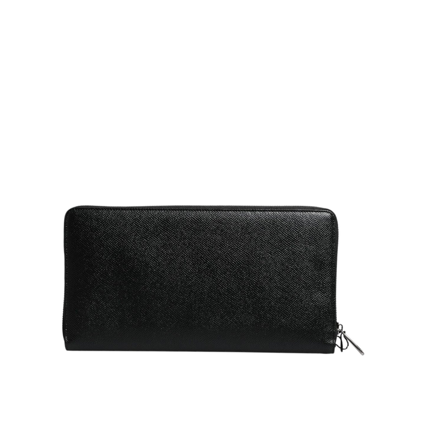 Dolce & Gabbana Black Calfskin Leather Logo Zip Around Continental Wallet BAG4069