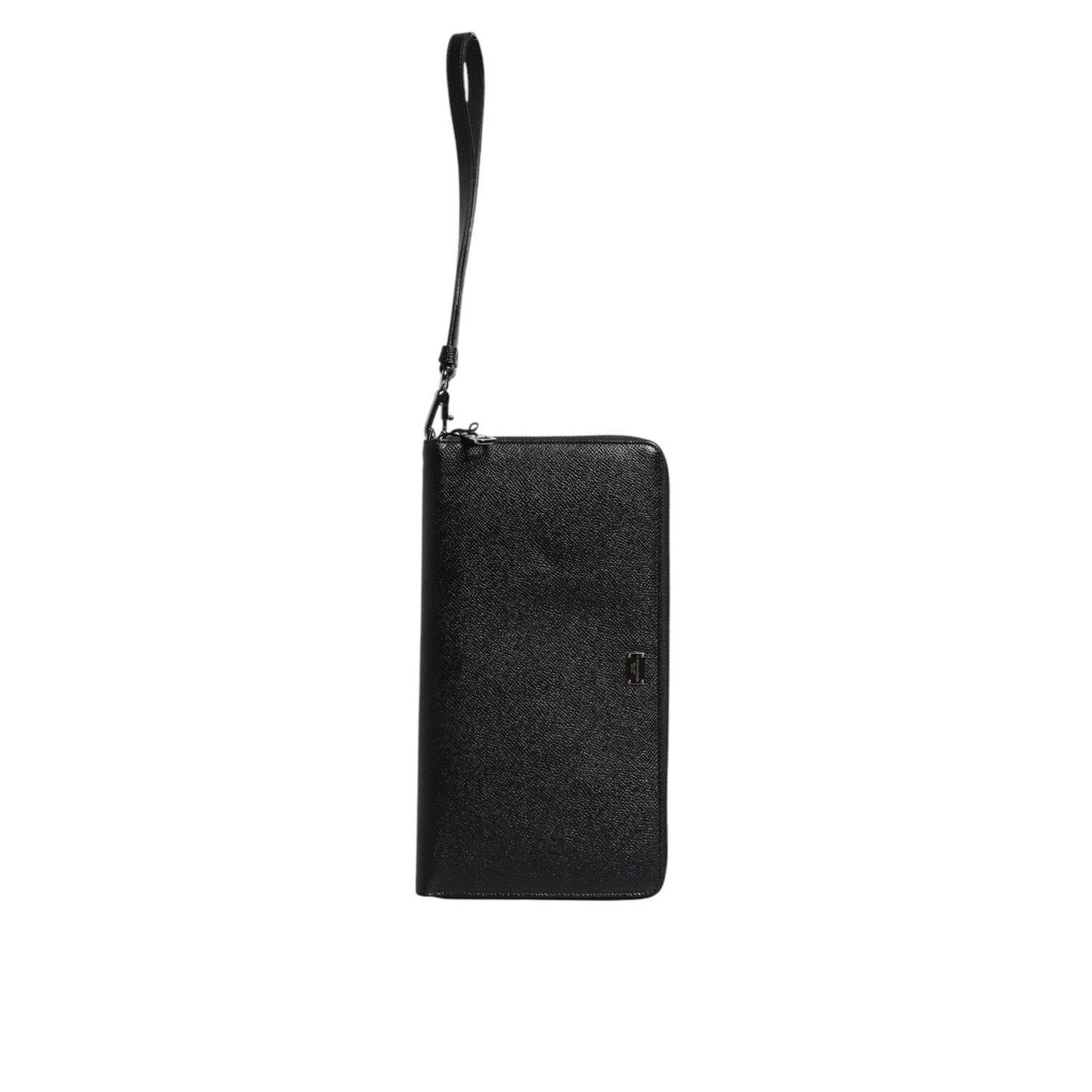 Dolce & Gabbana Black Calfskin Leather Logo Zip Around Continental Wallet BAG4069