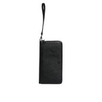 Dolce & Gabbana Black Calfskin Leather Logo Zip Around Continental Wallet BAG4069