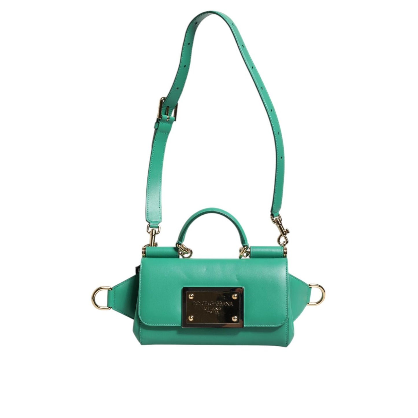 Dolce & Gabbana Emerald Green CalfskinLeather DG Logo Shoulder Bag BAG4000