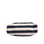 Dolce & Gabbana Blue White Stripes Logo Plaque Tote Bag
