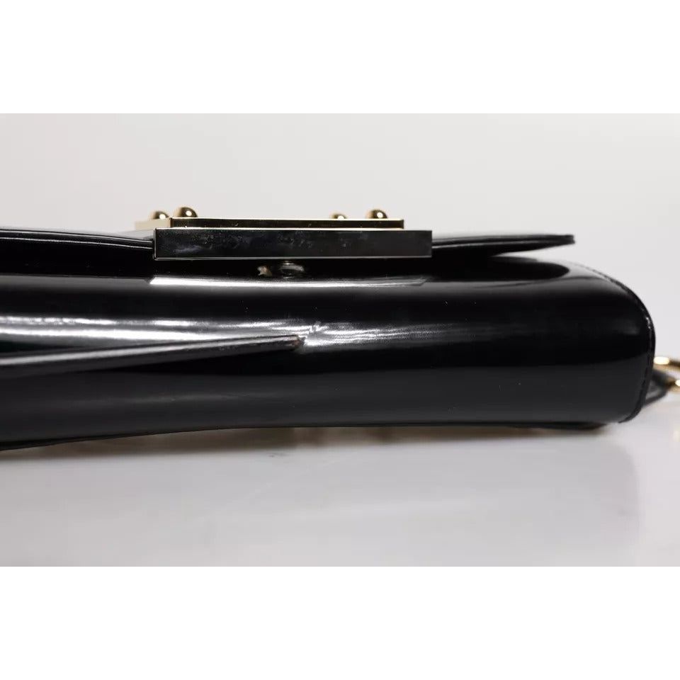 Dolce & Gabbana Black Calfskin Leather DG Logo Shoulder Bag BAG4007