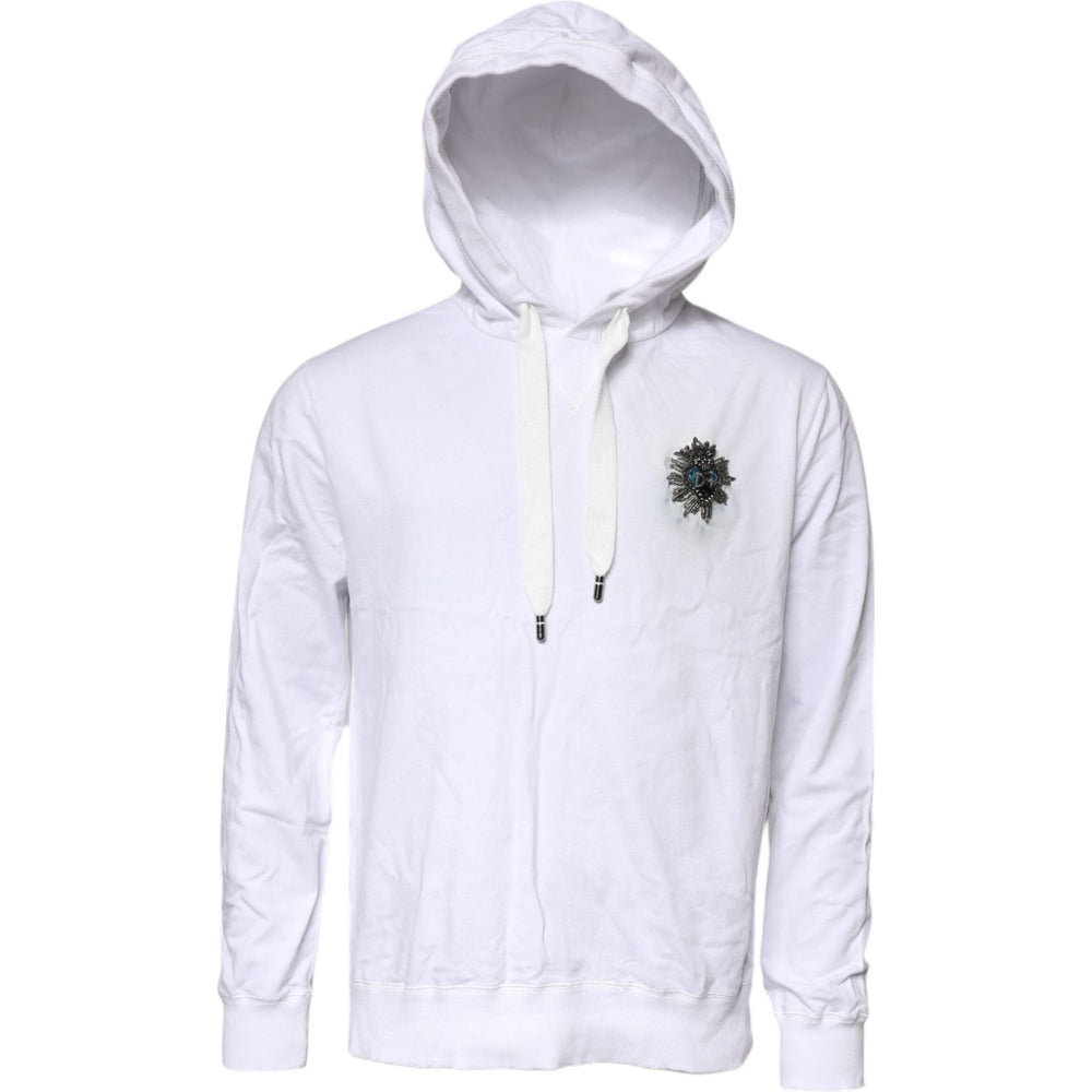 Dolce & Gabbana White Cotton Hooded Sweatshirt Sweater TSH878514-50