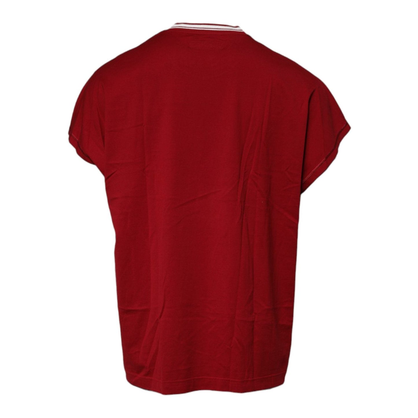 Dolce & Gabbana Red Logo Crown Cotton Crew Neck T-shirt TSH90049-50