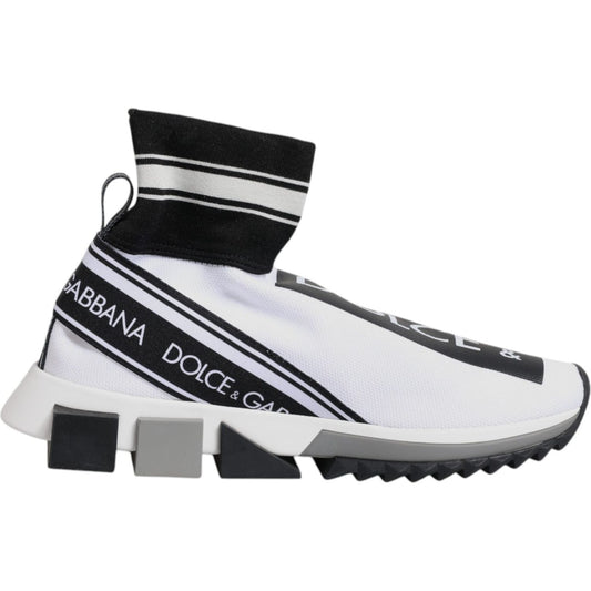 Dolce & Gabbana White Black Sorrento Socks Sneakers Shoes